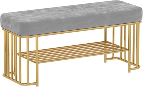 CSYQPDMBDL Schuhbank für Eingangsbereich, Flurbank mit Stauraum und Stühlen, Lagerung von Schuhen (Grau, 80 x 35 x 45 cm) von CSYQPDMBDL