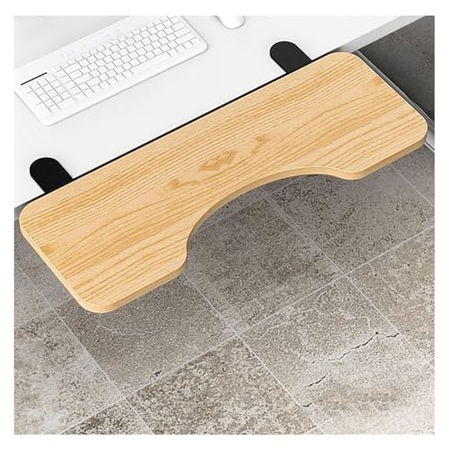 CSYQPDMBDL Tastaturablage, Tastaturschublade, Arc Desktop Extender Tray Computer Armlehne Regal Home/Office Tastatur Plattform Mit C Klemme(Maple,75x24cm/29.5x9.5in) von CSYQPDMBDL