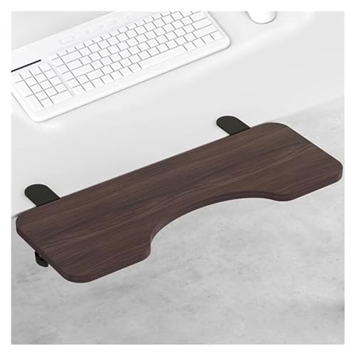 CSYQPDMBDL Tastaturablage, Tastaturschublade, Arc Desktop Extender Tray Computer Armlehne Regal Home/Office Tastatur Plattform Mit C Klemme(Walnut,75x24cm/29.5x9.5in) von CSYQPDMBDL