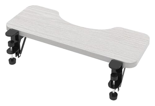 CSYQPDMBDL Tastaturablage, Tastaturschublade, Arc Desktop Extender Tray Computer Armlehne Regal Home/Office Tastatur Plattform Mit C Klemme(White Maple,65x24cm/25x9.5in) von CSYQPDMBDL