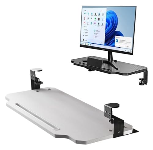 CSYQPDMBDL Tastaturablage, Tastaturschublade, Ausziehbare Tastaturablage, Multifunktions-Tastaturhalterschublade, ergonomische Erweiterungsplatine mit Stiftschlitz(White,60cm/24) von CSYQPDMBDL