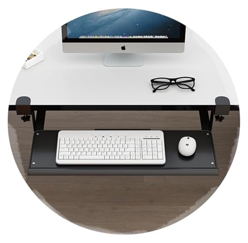 CSYQPDMBDL Tastaturablage, Tastaturschublade, Ausziehbare Tastaturablage unter dem Schreibtisch, Tastatur-Maus-Halter, for den Schreibtisch im Home Office(Black) von CSYQPDMBDL