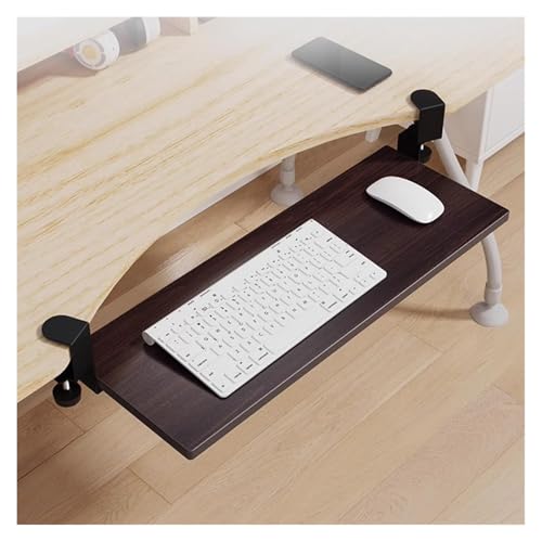 CSYQPDMBDL Tastaturablage, Tastaturschublade, Ausziehbare Tastaturschublade, ergonomischer Untertisch-Mausständer fürs Büro(Walnut,52 * 24cm(20 * 9in)) von CSYQPDMBDL