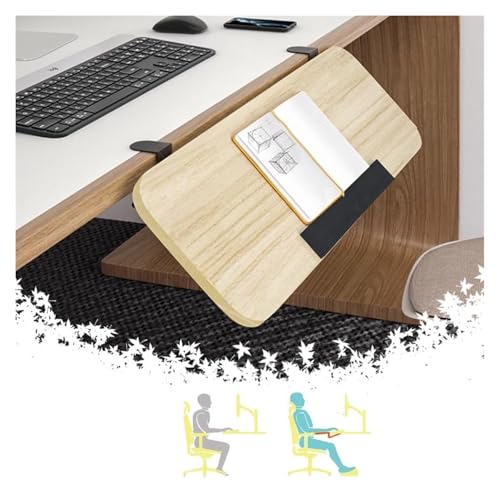 CSYQPDMBDL Tastaturablage, Tastaturschublade, Ergonomische Desktop-Extender-Ablage, klappbare Klemm-Tastaturplattform(Walnut,80x24cm(30x9in)) von CSYQPDMBDL