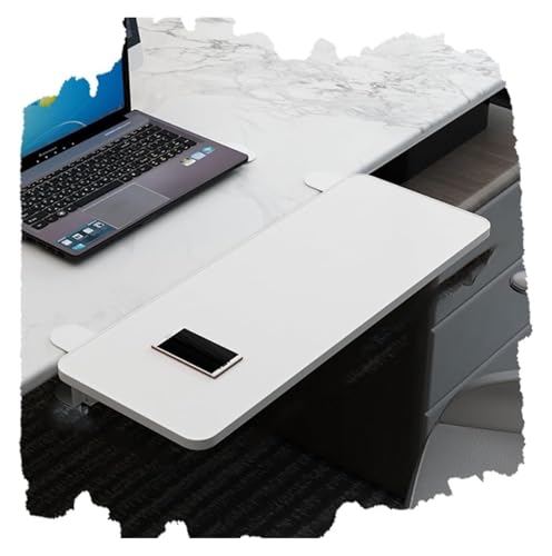CSYQPDMBDL Tastaturablage, Tastaturschublade, Ergonomische Schreibtisch-Extender-Tablett-Klemme auf Tastatur-Plattform Ellenbogen-Arm-Unterstützung(White,20"/52cm) von CSYQPDMBDL