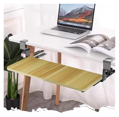CSYQPDMBDL Tastaturablage, Tastaturschublade, Ergonomische Tastaturablage, Computer-Armlehnen-Tastaturständer, for Das Büro(Light Walnut,25"/65cm) von CSYQPDMBDL