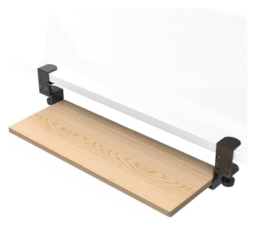 CSYQPDMBDL Tastaturablage, Tastaturschublade, Ergonomische Tastaturablage, ausziehbare Tastaturablage mit C-Klemme, höhenverstellbar(Maple,55 * 24cm(22 * 9in)) von CSYQPDMBDL