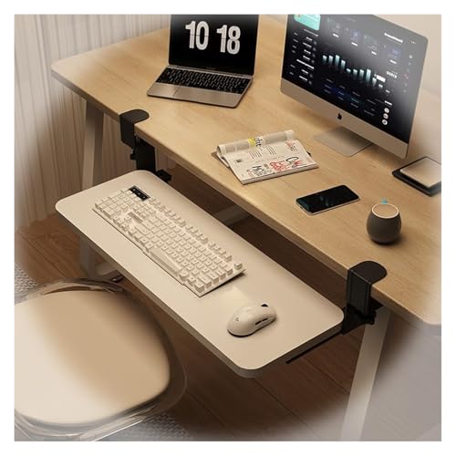 CSYQPDMBDL Tastaturablage, Tastaturschublade, Herausziehbare Tastaturablage, verschiebbare Computertastaturschublade, Ergonomie, Schreibtischverlängerung(White,75 * 24cm(30 * 9in)) von CSYQPDMBDL