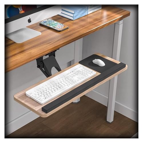 CSYQPDMBDL Tastaturablage, Tastaturschublade, Höhenverstellbare Tastaturablage, ergonomischer, neigbarer Tastaturständer, Computer-Tippplattform(Maple,65CM/25IN) von CSYQPDMBDL