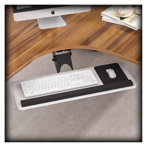 CSYQPDMBDL Tastaturablage, Tastaturschublade, Höhenverstellbare Tastaturablage, ergonomischer, neigbarer Tastaturständer, Computer-Tippplattform(White Maple,55CM/22IN) von CSYQPDMBDL