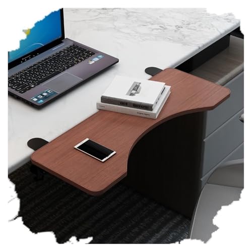 CSYQPDMBDL Tastaturablage, Tastaturschublade, Schreibtisch-Verlängerungstablett, klappbare Computertastatur-Armlehne, ergonomische Ellenbogenstütze(Teak,25"/65cm) von CSYQPDMBDL