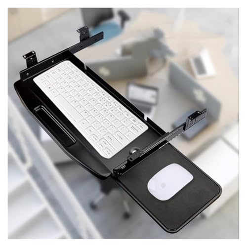CSYQPDMBDL Tastaturablage, Tastaturschublade, Slides Keyboard Tray - Ausziehbare Tastaturschublade for Computer unter dem Schreibtisch(Black) von CSYQPDMBDL