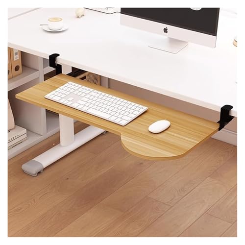 CSYQPDMBDL Tastaturablage, Tastaturschublade, Tastaturablage, ausziehbare Tastaturschublade unter dem Schreibtisch, ergonomische Schreibtisch-Erweiterungsplattform(Light Walnut,70cm/27in) von CSYQPDMBDL