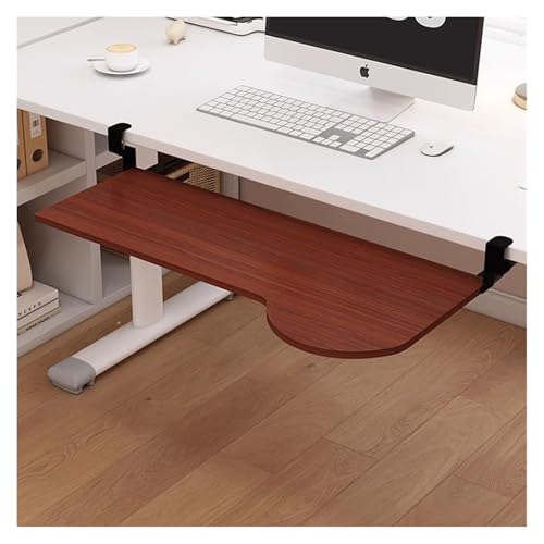 CSYQPDMBDL Tastaturablage, Tastaturschublade, Tastaturablage, ausziehbare Tastaturschublade unter dem Schreibtisch, ergonomische Schreibtisch-Erweiterungsplattform(Teak,60cm/24in) von CSYQPDMBDL