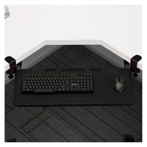 CSYQPDMBDL Tastaturablage, Tastaturschublade, Tastaturablage for Eckschreibtische in L-Form, ausziehbare Tastaturschublade unter dem Schreibtisch, mit Schwenkklemme(Black,52cmx25cm) von CSYQPDMBDL