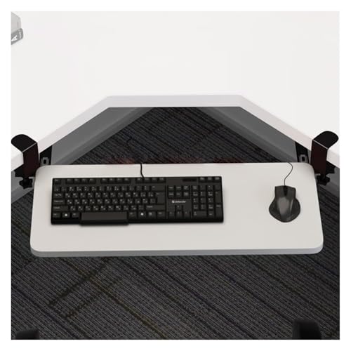 CSYQPDMBDL Tastaturablage, Tastaturschublade, Tastaturablage for Eckschreibtische in L-Form, ausziehbare Tastaturschublade unter dem Schreibtisch, mit Schwenkklemme(White,65cmx25cm) von CSYQPDMBDL
