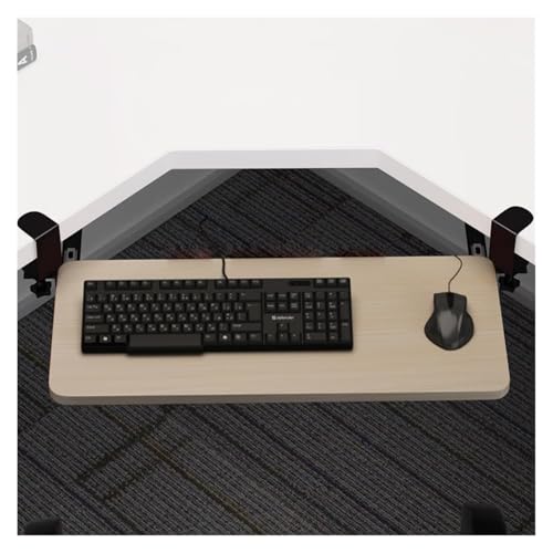 CSYQPDMBDL Tastaturablage, Tastaturschublade, Tastaturablage for Eckschreibtische in L-Form, ausziehbare Tastaturschublade unter dem Schreibtisch, mit Schwenkklemme(Wood,65cmx25cm) von CSYQPDMBDL