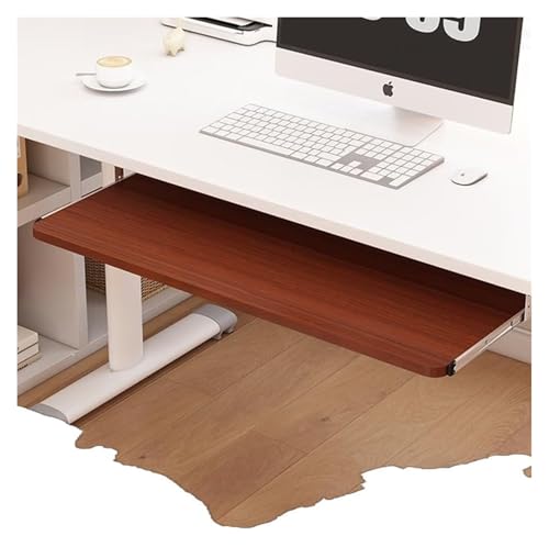 CSYQPDMBDL Tastaturablage, Tastaturschublade, Tastaturablage unter dem Schreibtisch, ausziehbare Tastaturschublade, ergonomische Tastaturablage(Teak,60 * 24cm) von CSYQPDMBDL
