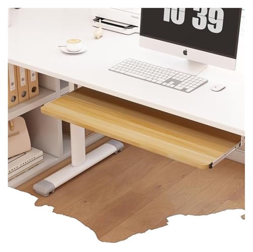 CSYQPDMBDL Tastaturablage, Tastaturschublade, Tastaturablage unter dem Schreibtisch, ausziehbare Tastaturschublade, ergonomische Tastaturablage(Walnut,60 * 24cm) von CSYQPDMBDL