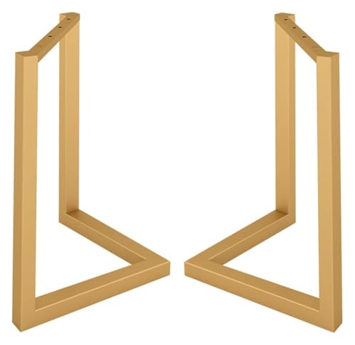 CSYQPDMBDL Tischbeine, Tischkufen, Tischbeine Ersatz Hochleistungs-Vierkantrohr-Schreibtischbeine Möbelbeine for Couchtisch, Esstisch(Gold,50 * 68cm) von CSYQPDMBDL