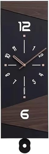 CSYQPDMBDL Vintage Wanduhr, küchenuhr, Nicht gestanzte Uhr mit schwingender Wanduhr for den Heimgebrauch, kreative Uhr for die Lichtdekorationswand im Wohnzimmer(Black) von CSYQPDMBDL