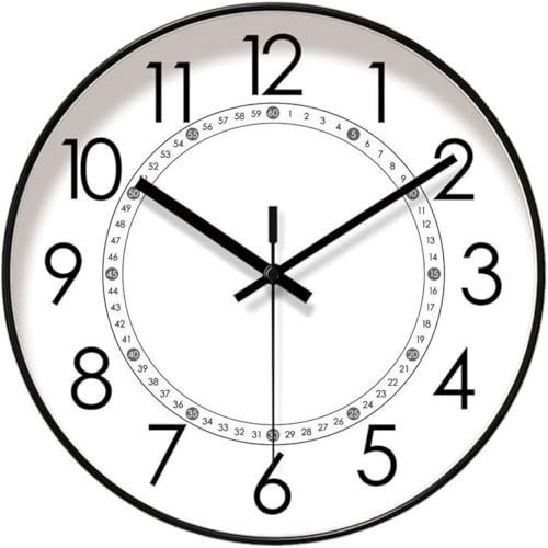 CSYQPDMBDL Vintage Wanduhr, küchenuhr, Wanduhrdekoration for das Wohnzimmer, leises Scannen im Haushalt, zweite Quarzuhr(10inch) von CSYQPDMBDL