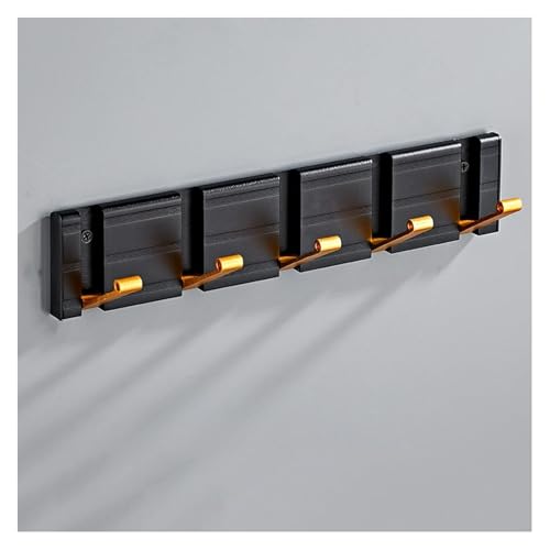 CSYQPDMBDL Wandgarderobe, Garderobenhaken, Kleiderhaken wand, Klappbarer Kleiderbügel zur Wandmontage, moderner schwarzer Kleiderhaken zur Wandmontage, platzsparender Kleiderbügel(B-5hooks) von CSYQPDMBDL