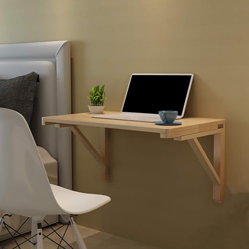CSYQPDMBDL Wandklapptisch Klapptisch Kiefernholz klappbar platzsparend mit Hardware-Zubehör (70 x 40 cm) von CSYQPDMBDL