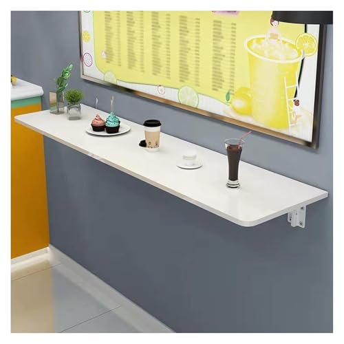 CSYQPDMBDL Wandmontierter Klapptisch, Wandmontierter Klapptisch, wandmontierter Klapptisch, schwebender Klapptisch, Massivholz, platzsparend, zusammenklappbarer Computertisch (weiß, 100 x 40 cm) von CSYQPDMBDL