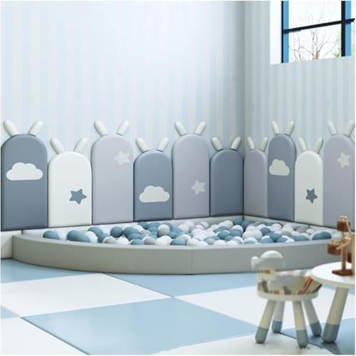 CSYQPDMBDL Wandpaneele Gepolstert, 3D-Antikollisions-Wandpolster, Selbstklebende Kopfteil-Wanddekoration, Wandkissen(Blue,100x57cm) von CSYQPDMBDL