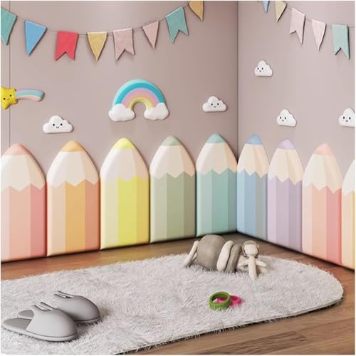 CSYQPDMBDL Wandpaneele Gepolstert, Abziehen und Aufkleben von gepolsterten Wandpaneelen, Kopfteilpaneelen, Bunte Wandmatten, Wandschutz(Light Blue,2PCS) von CSYQPDMBDL