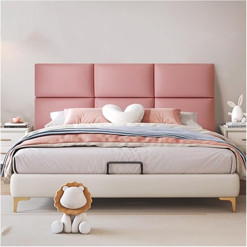CSYQPDMBDL Wandpaneele Gepolstert, Gepolsterte Wandpaneele, abnehmbares Dekor-Bettkopfteil, abziehbare und klebende Wandpaneele for Schlafzimmer(Light red,80x50cm) von CSYQPDMBDL