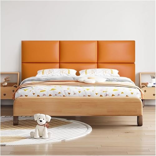 CSYQPDMBDL Wandpaneele Gepolstert, Gepolsterte Wandpaneele, abnehmbares Dekor-Bettkopfteil, abziehbare und klebende Wandpaneele for Schlafzimmer(Orange,200x50cm) von CSYQPDMBDL
