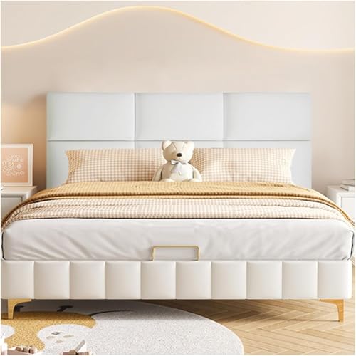 CSYQPDMBDL Wandpaneele Gepolstert, Gepolsterte Wandpaneele, abnehmbares Dekor-Bettkopfteil, abziehbare und klebende Wandpaneele for Schlafzimmer(White,200x50cm) von CSYQPDMBDL