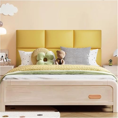 CSYQPDMBDL Wandpaneele Gepolstert, Gepolsterte Wandpaneele, abnehmbares Dekor-Bettkopfteil, abziehbare und klebende Wandpaneele for Schlafzimmer(Yellow,160x50cm) von CSYQPDMBDL