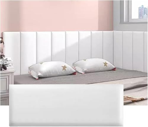 CSYQPDMBDL Wandpaneele Gepolstert, Wandpaneele for Abziehen und Aufkleben, Dekorschutz, Bettkopfteil, schalldichtes, weiches Kissen(White,200x50cm) von CSYQPDMBDL