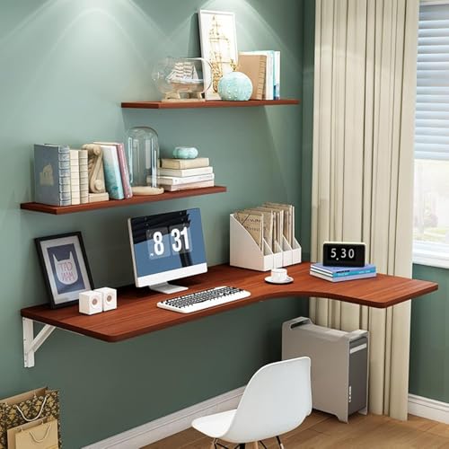 CSYQPDMBDL Wandschreibtisch, klappbarer Computerschreibtisch, klappbarer Wandtisch, ausziehbarer Schreibtisch, platzsparend (Walnussrecht, 120 x 60 x 40 cm) von CSYQPDMBDL