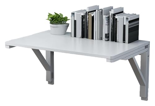 Klapptisch Wandklapptisch Schwimmender Arbeitstisch Schwerer Bartisch Computerschreibtisch Schwimmender Schreibtisch für Laptop Schlafzimmer Badezimmer Küche (Weiß, 120 * 40cm) von CSYQPDMBDL