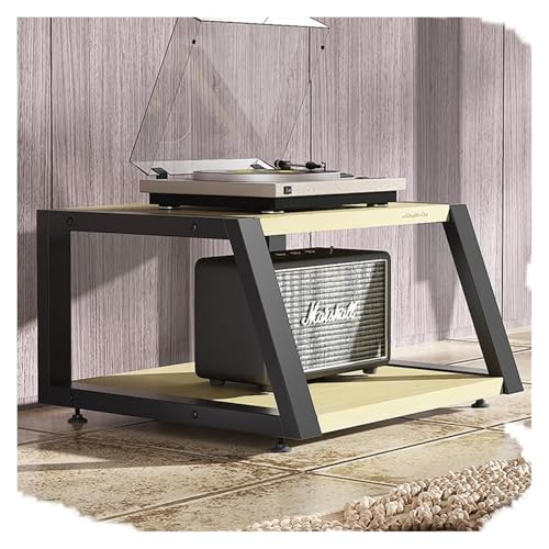 Stufiger HiFi Rack, Plattenspieler-Ständer, 2/3/4-Tier Media Stand Stereo Component Stand for Schlafzimmer Wohnzimmer(Maple,2 Tier) von CSYQPDMBDL