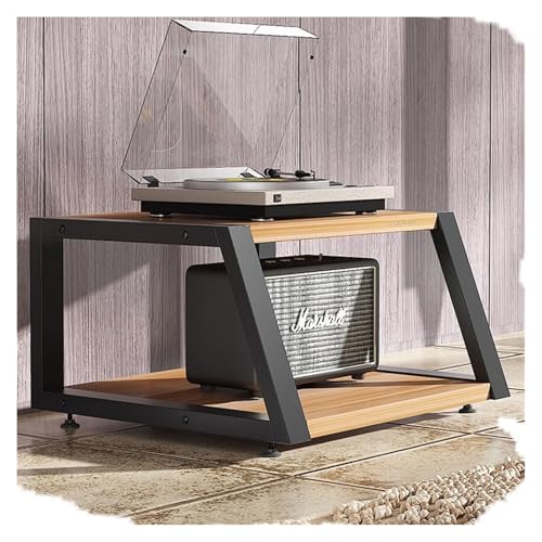 Stufiger HiFi Rack, Plattenspieler-Ständer, 2/3/4-Tier Media Stand Stereo Component Stand for Schlafzimmer Wohnzimmer(Walnut,2 Tier) von CSYQPDMBDL