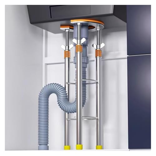 Unterbau-Spülbeckenhalterungen, Unterbau-Waschbeckenhalterungen verstellbar, Badezimmer-Waschbecken-Stützstange(Height 39-49 cm(15.4"-19.3")) von CSYQPDMBDL