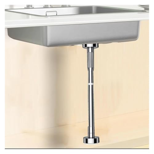 Unterbau-Waschbeckenhalterungen, Edelstahl Teleskop Waschbecken Beine Unterstützung Pole for Badezimmer Schrank Küche(Silver,Height 70-120cm (28"-47") von CSYQPDMBDL