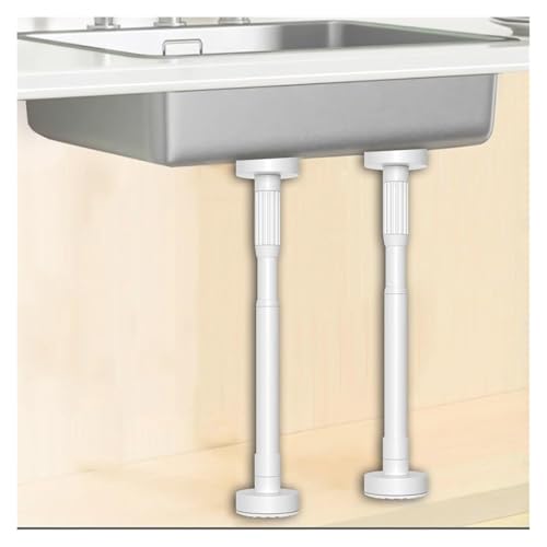 Unterbau-Waschbeckenhalterungen, Edelstahl Teleskop Waschbecken Beine Unterstützung Pole for Badezimmer Schrank Küche(White,2*Height 70-120cm (28"-47") von CSYQPDMBDL