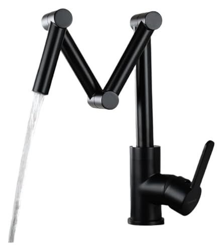 Wasserhahn Wandmontage, Topffüller-Wasserhahn, Klappbarer modischer Küchenhahn, Drehhahn for Küchenherd, Kaffeestation(One Function Black) von CSYQPDMBDL