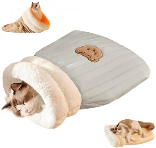 CSZALHLS Cat Sleeping Bag, Cat Winter Sleeping Bag, Self Heating Cat Cave Bed, Soft and Comfortable Plush Removable Cat Sleeping Bag Bed CSZALHLS Cat Sleeping Bag, Cat Winter Sleeping Bag, Self Heating Cat Cave Bed, Soft and Comfortable Plush Removable Cat Sleeping Bag Bed von CSZALHLS