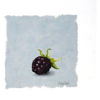 Brombeere Ölgemälde - Früchte Auf Grauem Hintergrund Miniatur Originale Papier von CSavelsCollectibles
