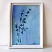 Lavendel Wandkunst - Einzigartige Original String Art 3D Strukturgemälde Blaue Gerahmte Kunst von CSavelsCollectibles