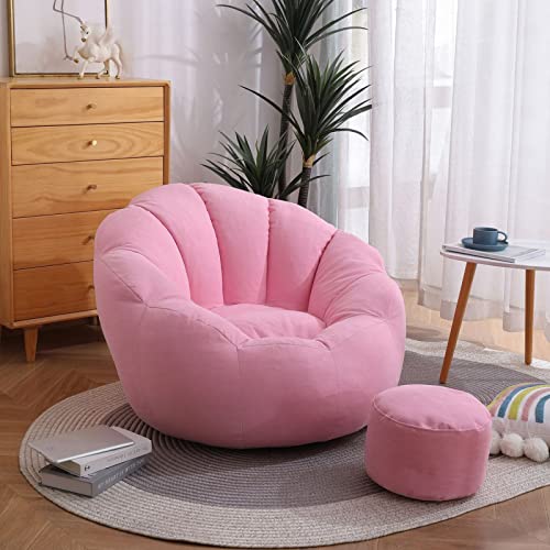 CSstone Bean Bag Sitzkissen Sessel Bodenkissen Aufbewahrungstasche Sitzsack Wohnzimmer Garten (Nur Cover) Bodenkissen Hocker Kinder Sitzsäcke Möbel Kissen Sessel Sofa,Rosa von CSstone