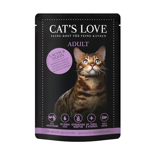 Cat'S Love Nassfutter für Katzen | Sorte | 12 x 85 g | (Lachs und Huhn) von CT-TRONICS