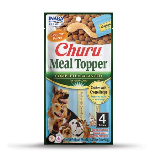 Churu Meal Topper für Hunde, komplettes Hundefutter, gesunder Snack, 12 x 4 x 14 g (12 x 4 x 14 g, Hühnchen mit Käse) von CT-TRONICS